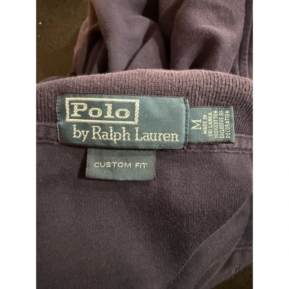 Polo Ralph Lauren Mens Custom Fit Navy Blue Short Sleeve‎ Polo Shirt Yellow Pony